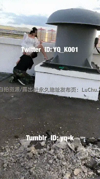 接刚健完身的淫妻，上商城天台找了个工人做爱，最后口爆吞精